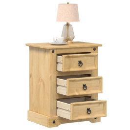 Mesita de noche Corona madera maciza de pino 53x39x66 cm