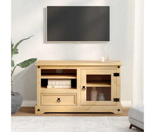 Mueble de TV Corona madera maciza de pino 100x45x58 cm