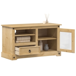 Mueble de TV Corona madera maciza de pino 100x45x58 cm