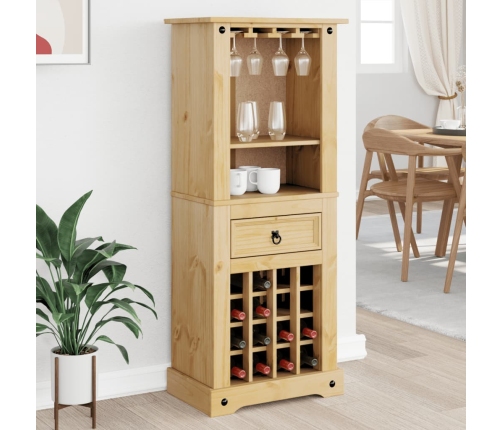 Mueble botellero Corona madera maciza de pino 56x35x134,5 cm