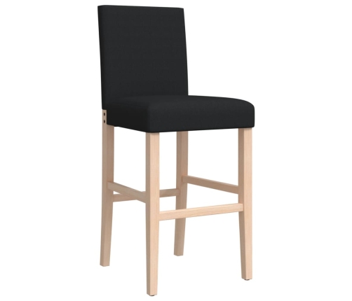 Taburetes altos 2 uds madera maciza de caucho y tela