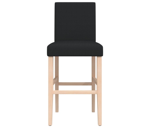 Taburetes altos 2 uds madera maciza de caucho y tela