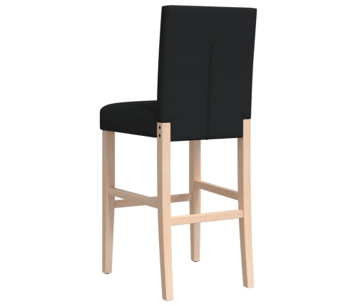 Taburetes altos 2 uds madera maciza de caucho y tela