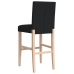 Taburetes altos 2 uds madera maciza de caucho y tela