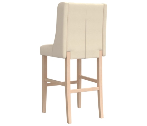 Taburetes altos 2 uds madera maciza de caucho y tela