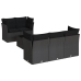 Set de sofás de jardín 6 piezas y cojines ratán sintético negro