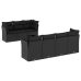 Set de sofás de jardín 8 piezas y cojines ratán sintético negro