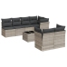 Set de sofás de jardín 8 pzas y cojines ratán sintético gris