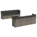 Set de muebles de jardín 9 pzas y cojines ratán sintético gris