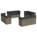 Set de sofás de jardín 12 pzas con cojines ratán sintético gris
