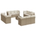 Set sofás de jardín con cojines 13 pzas ratán sintético beige