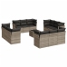 Set sofás de jardín con cojines 13 piezas ratán sintético gris