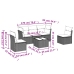 Set de muebles de jardín 6 pzas y cojines ratán sintético gris