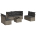 Set de sofás de jardín 8 pzas y cojines ratán sintético gris