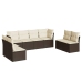 Set sofás de jardín 8 piezas y cojines ratán sintético marrón