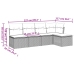 Set comedor de jardín 5 piezas y cojines ratán sintético marrón