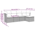 Set de muebles de jardín 5 pzas y cojines ratán sintético negro