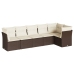 Set sofás de jardín 6 piezas y cojines ratán sintético marrón