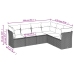Set de muebles de jardín 6 pzas y cojines ratán sintético gris
