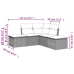 Set de muebles de jardín 5 pzas y cojines ratán sintético negro