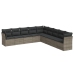 Set de muebles de jardín 9 pzas y cojines ratán sintético gris