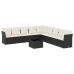Set de sofás de jardín 10 pzas cojines ratán sintético negro