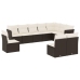 Set de sofás de jardín 10 pzas cojines ratán sintético negro