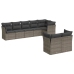 Set de sofás de jardín 8 pzas y cojines ratán sintético gris