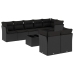 Set de sofás de jardín 8 piezas y cojines ratán sintético negro