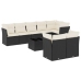 Set de sofás de jardín 8 piezas y cojines ratán sintético negro