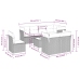 Set muebles jardín 9 pzas y cojines ratán sintético gris claro