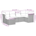 Set de muebles de jardín 6 pzas y cojines ratán sintético gris
