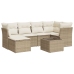 Set sofás de jardín 7 piezas y cojines ratán sintético beige