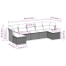 Set de comedor de jardín 7 pzas y cojines ratán sintético negro
