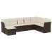 Set sofás de jardín 8 piezas y cojines ratán sintético marrón