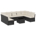 Set de sofás de jardín 10 pzas cojines ratán sintético negro
