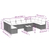 Set de sofás de jardín 11pzas con cojines ratán sintético beige
