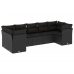 Set de comedor de jardín 7 pzas y cojines ratán sintético negro