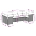 Set de comedor de jardín 7 pzas y cojines ratán sintético negro
