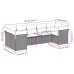 Set de comedor de jardín 7 pzas y cojines ratán sintético negro