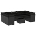 Set de sofás de jardín 10 pzas cojines ratán sintético negro