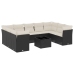 Set de sofás de jardín 10 pzas cojines ratán sintético negro