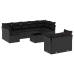 Set de sofás de jardín 10 pzas cojines ratán sintético negro