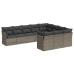Set de sofás de jardín 10 pzas con cojines ratán sintético gris
