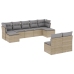 Set de sofás de jardín 9 pzas con cojines ratán sintético beige