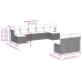 Set de muebles de jardín 9 pzas y cojines ratán sintético gris