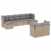 Set de sofás de jardín 9 pzas con cojines ratán sintético beige