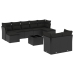 Set de sofás de jardín 10 pzas cojines ratán sintético negro