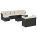 Set de sofás de jardín 10 pzas cojines ratán sintético negro