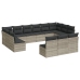 Set sofás de jardín con cojines 13 piezas ratán sintético gris
